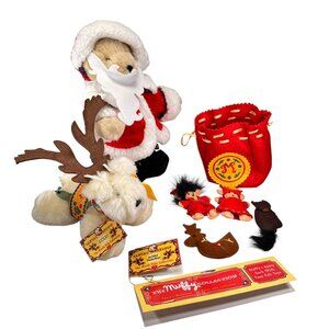 Muffy VanderBear North Pole Collection Santa Sack Lulu Reindeer Toys Lot of 7